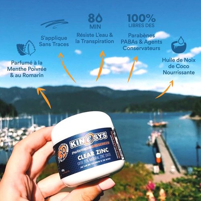 KINeSYS Reef Safe Natural Mineral Zinc Oxide Sunscreen, Rubs in Clear, SPF 30, Broad Spectrum UVA/UVB protection for Face and Body; Alcohol, PABA & Oxybenzone FREE, Peppermint & Rosemary Scent, 60 G