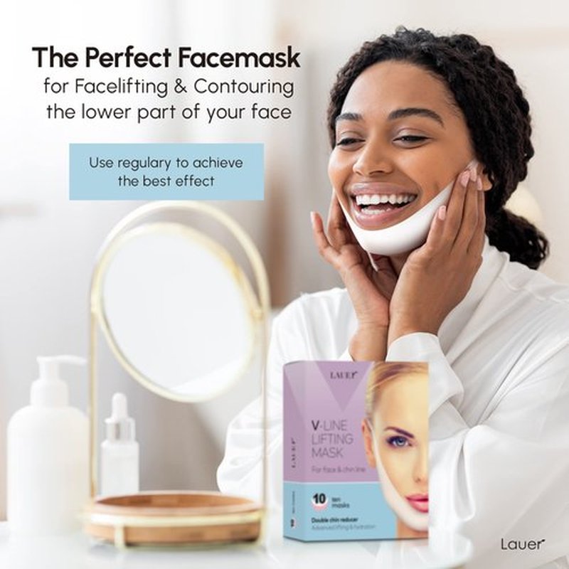 V Shaped Contouring Face Mask Line Shaping Lifting Belt Neck Reduction Jawline Lift Tape Enhancer Face Patch Firming Tightening Skin Chin Up Sculpting Collagen Mask Hyaluronic Acid Aloe Vera 10 pcs