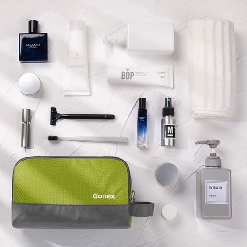Travel Toiletry Bag Nylon, Gonex Dopp Kit Shaving Bag Toiletry Organizer Green