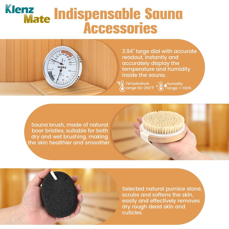 6 Pcs Sauna Accessories Kit, Wooden Sauna Bucket and Ladle Set, Handmade