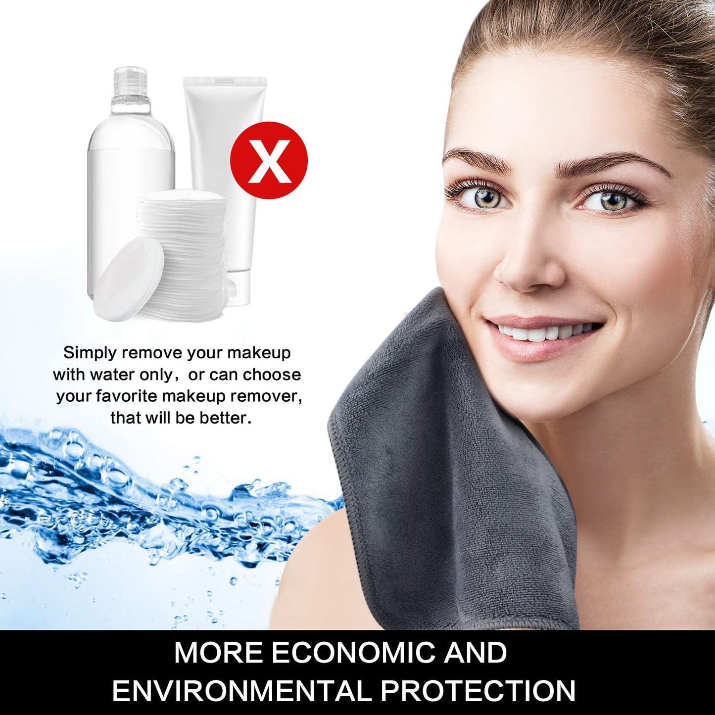 SINLAND Microfiber Facial Cloths Fast Drying Washcloth 12inch x 12inch Grey 10 pack