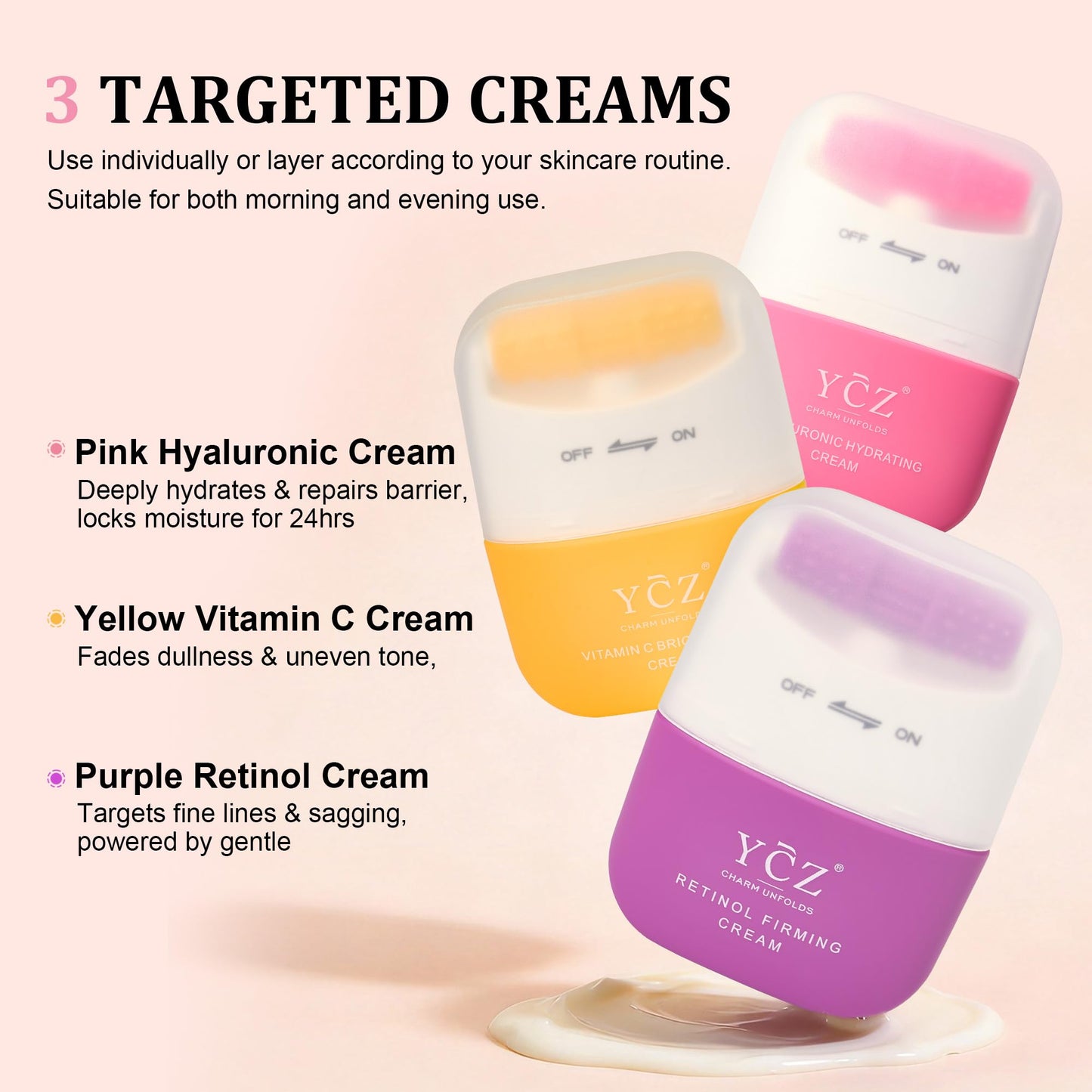 Ycz 3 in 1 Neck Cream with Retinol for Anti-wrinkle and Anti-aging, 4.76 Oz