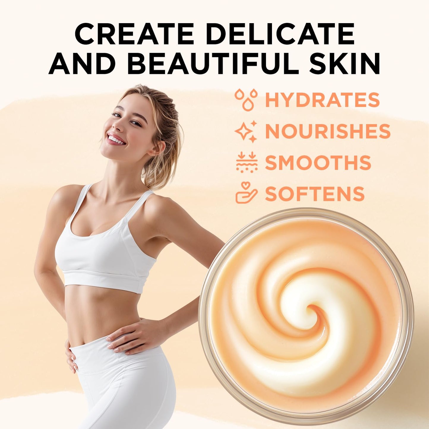 puresoak bath Mango Whipped Body Butter, Whipped Body Butter for Women, Mango Shea Body Moisturizer for Dry Skin, Gentle Hydration with Long Lasting Moisture-3.4 floz+6.8 floz
