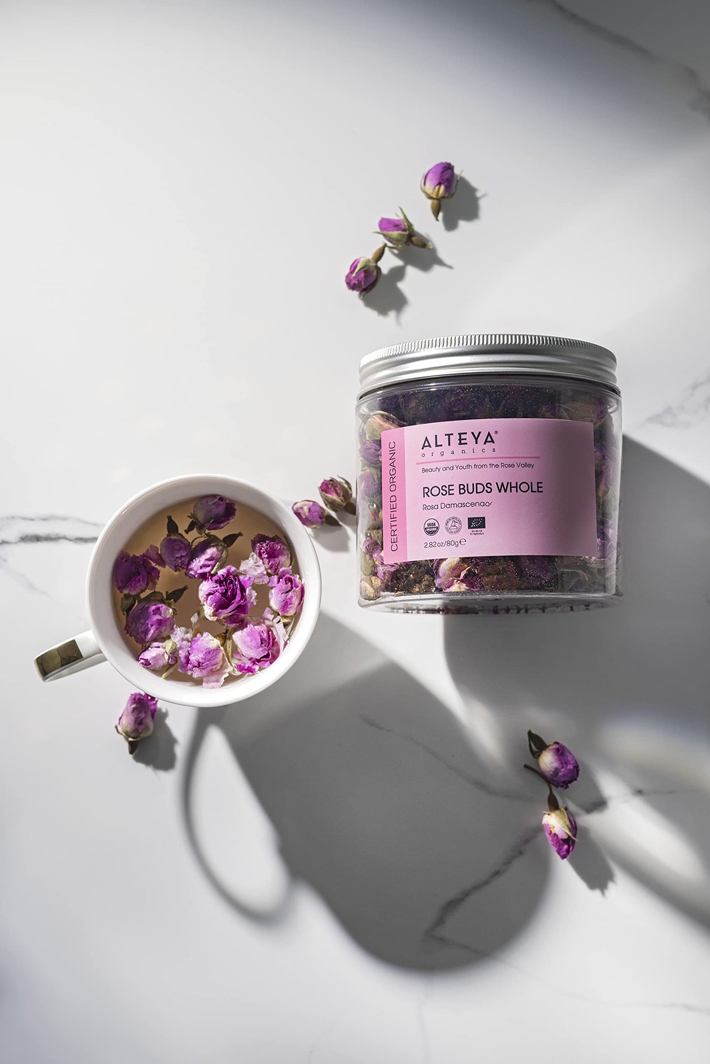 Alteya Organics Rose Bud Tea USDA Certified Organic Herbal Tea