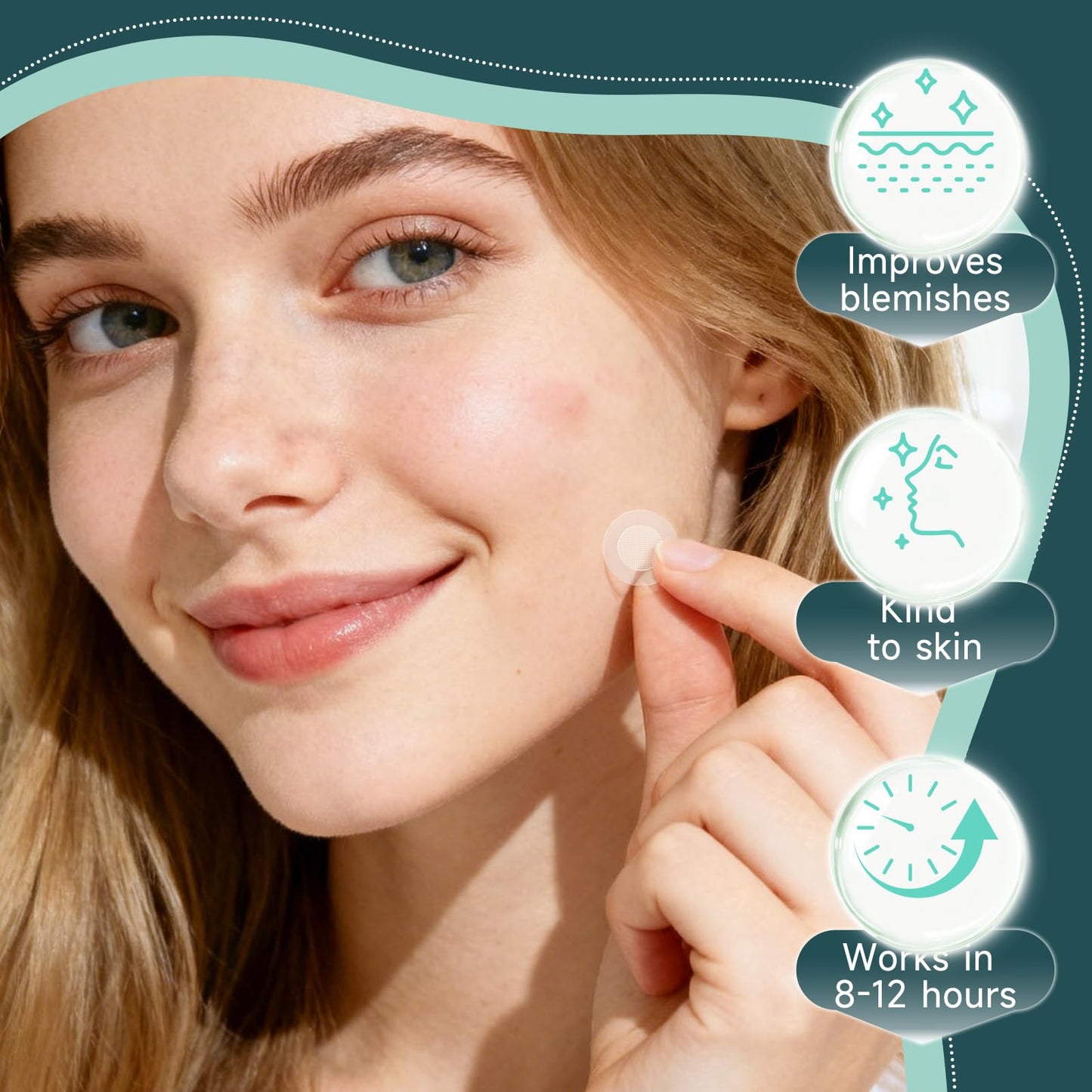 Microdart Pimple Patches for Face 9 Count,Hydrocolloid Acne Patches,for Early Stage Zits ,Spot Patch with 395 Microdart
