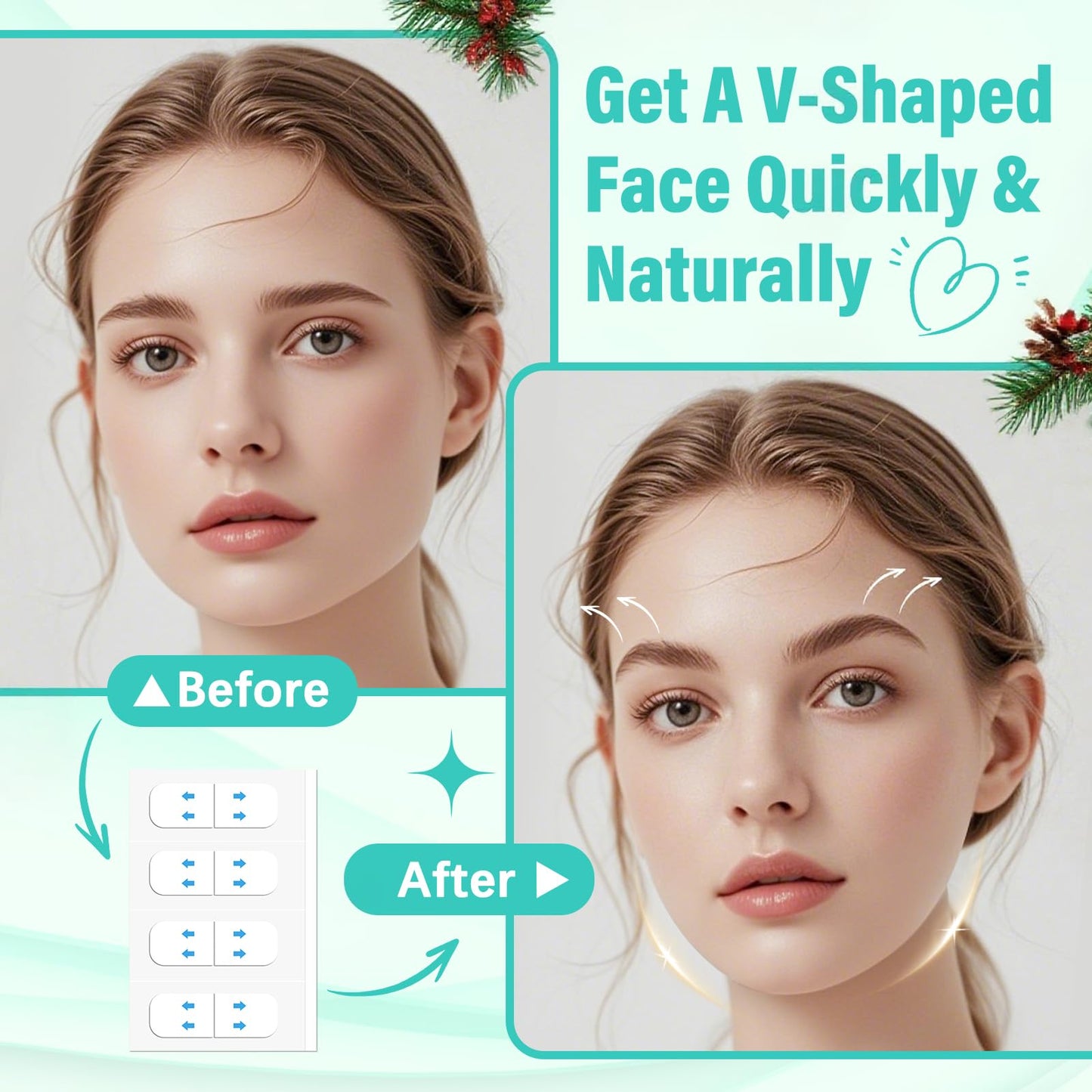 Neck Tape Lifting Invisible, Face Lift Tape Instant Facelift Under Makeup, V Edge Patches Skin Lifter Tapes for Turkey Neck, Loose Sagging Skin, Wrinkle, Jowl, Eye, Double Chin (1 Count (Pack of 196))