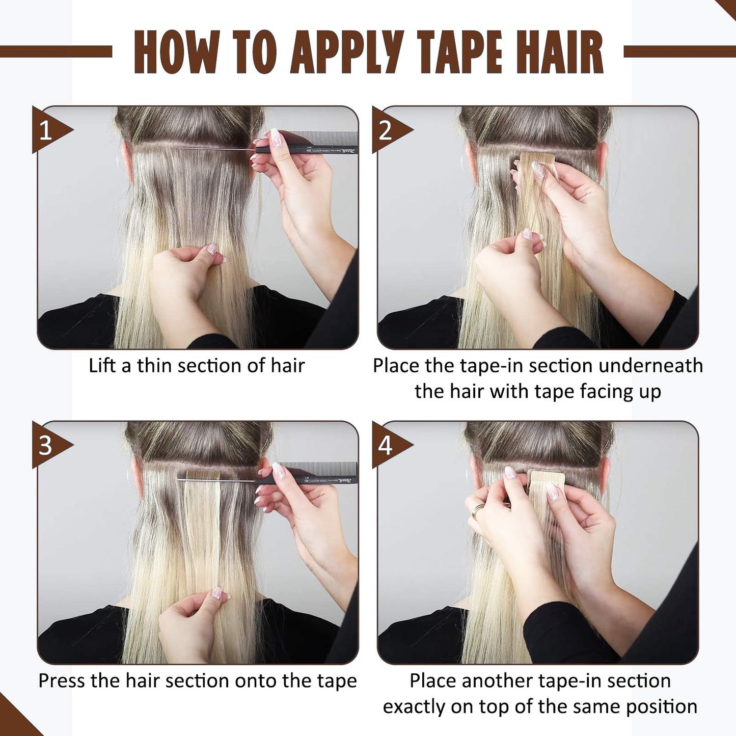 Full Shine Ice Blonde Tape in Extensions Human Hair Virgin Tape in Hair Extensions Real Human Hair Color 1000 Blonde 25 Gram Invisible Tape in Virgin Hair Extensions Straight Hair 10pcs Remy Hair