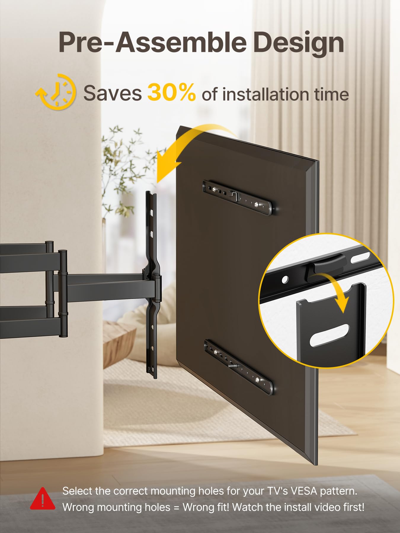 monTEK 1.1-Inch Ultra Slim Full Motion TV Wall Mount for 43-90 Inch TVs