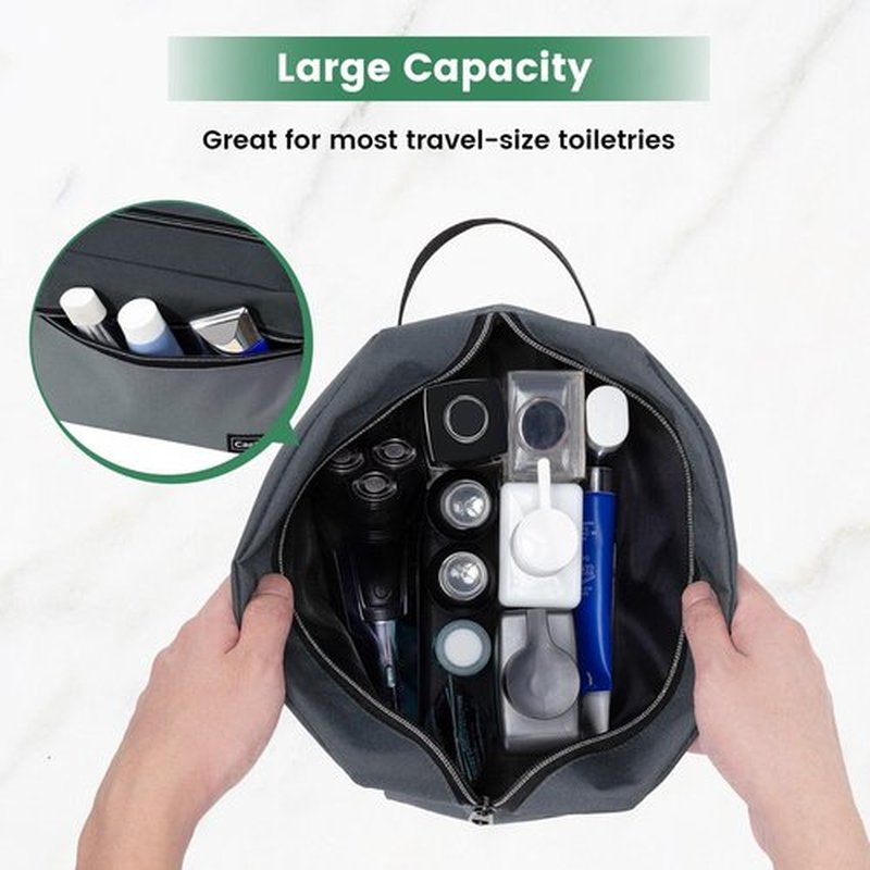 Carbrea Travel Toiletry Bag - Small Toiletry Bag for Men Skincare Bag Doop Kit for Toiletries Accessories Gifts - Grey