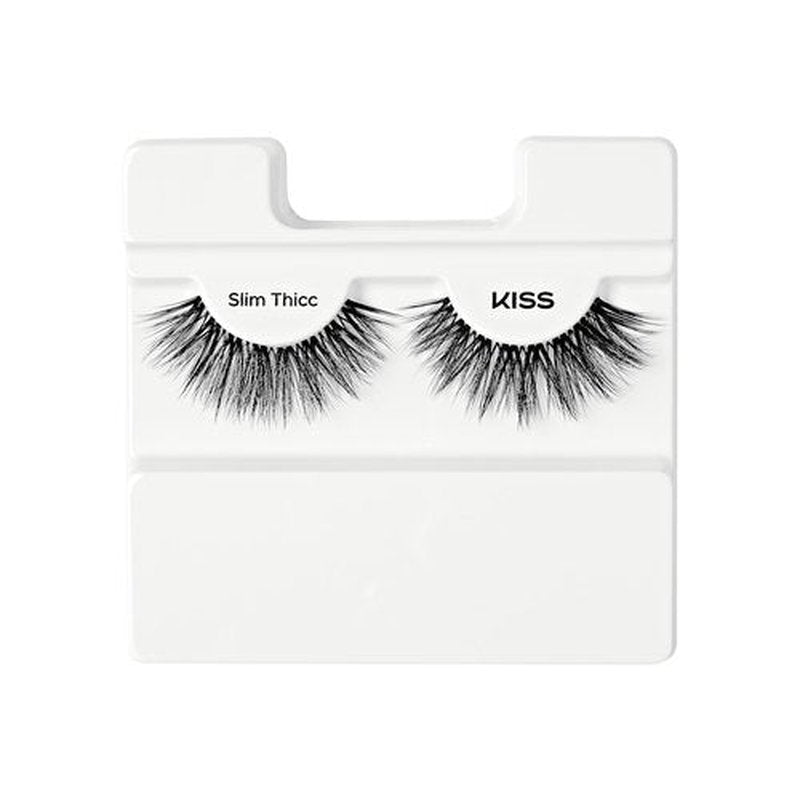 KISS My Lash But Bolder, False Eyelashes, 'Slim Thicc', 16 mm, Includes 1 Pair, Contact Lens Friendly, Easy to Apply, Reusable Strip Lashes, Glue On Lashes