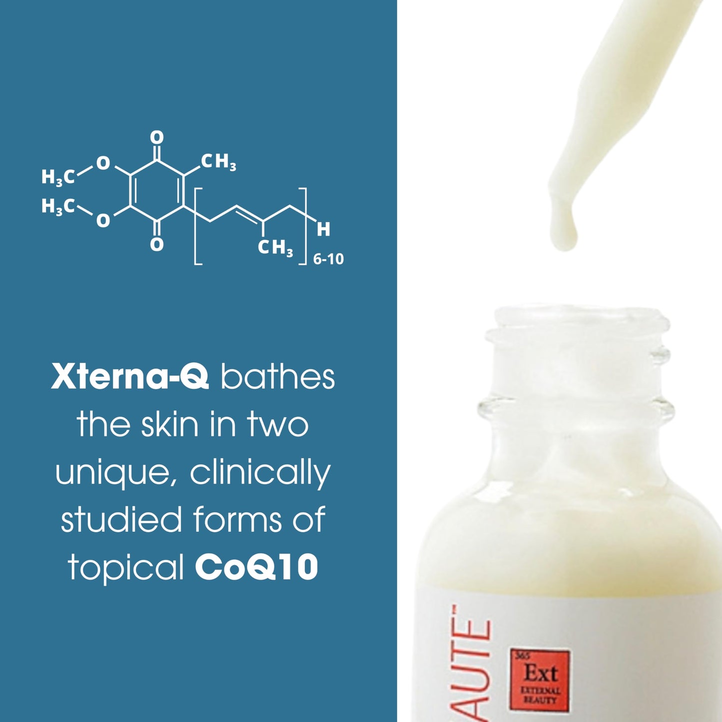 Consult Beaute XTERNA-Q COEnzyme Q10 Anti-Aging Serum for Face and Neck, Smoothing CoQ10 Peptides, Bergamot Fruit Oil, Antioxidant Skin Care 1 Fl. Oz.