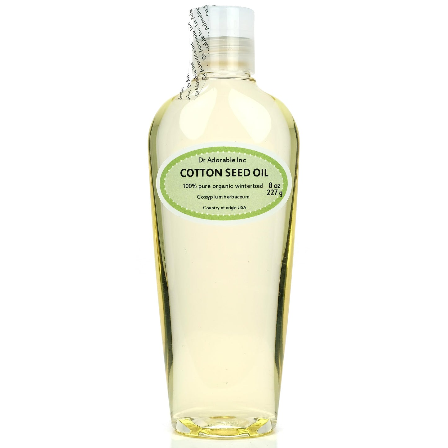 Dr Adorable - 8 oz - Cottonseed Oil - Winterized 100% Pure Natural Organic Cold Pressed