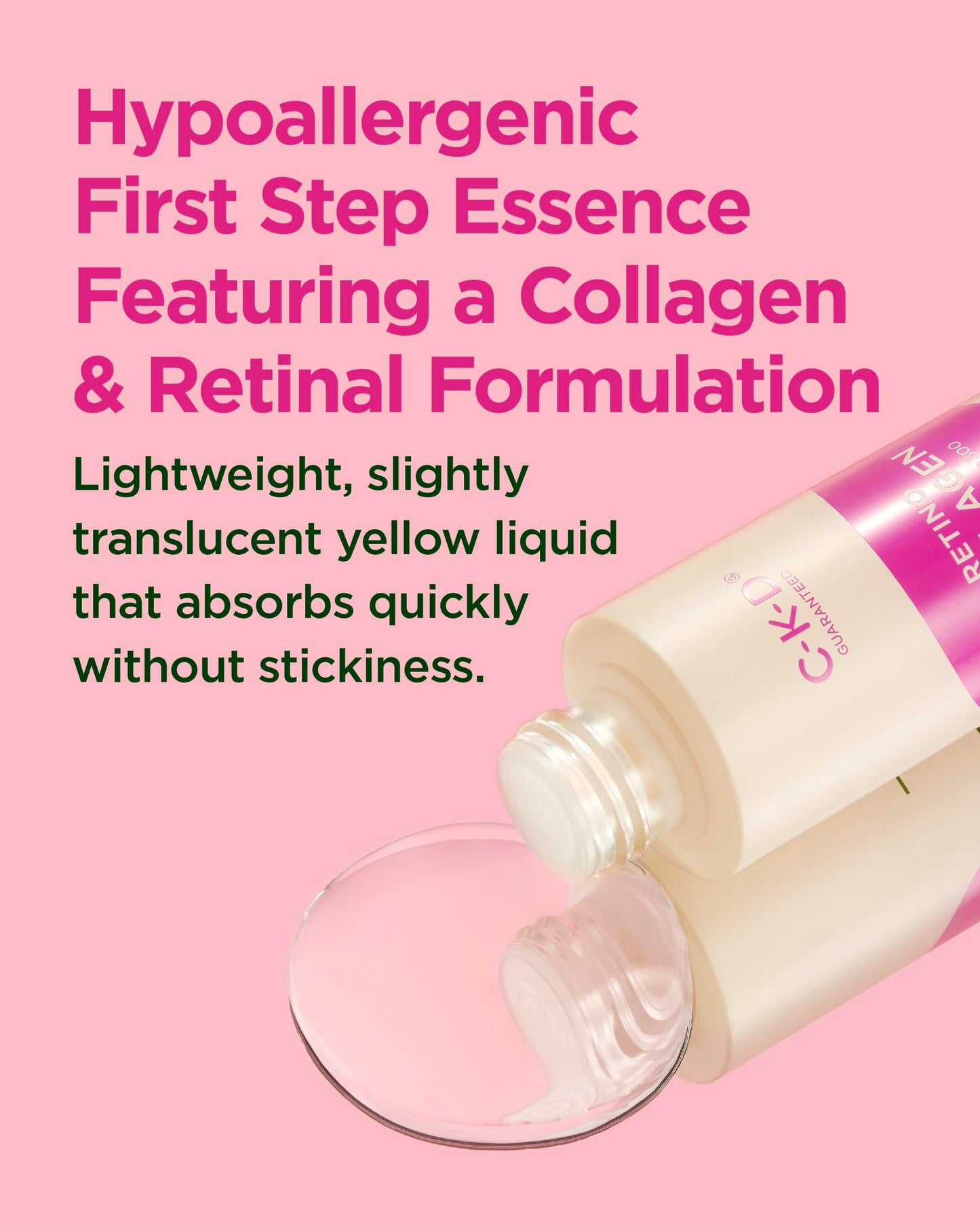 CKD Retinal Collagen First Essence - Daily Face Deep Hydration Essence for Firming, Exfoliation, and Smoother Skin Texture. Collagen Boosting and Youthful Skin. Korean Skin Care. 5.07 fl oz