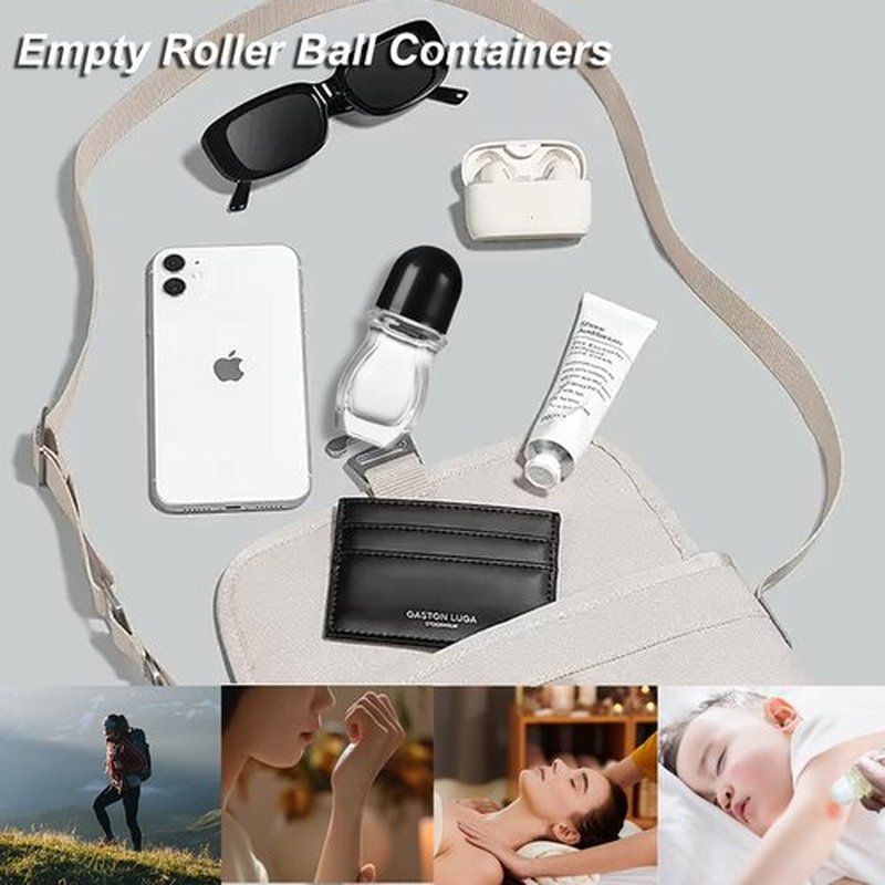 Generic 2 PCS Glass Deodorant Roller Bottle Empty, Roll On Bottles Containers, Leak Proof Refillable Roller Bottles for Essential Oils Perfume (50ml)