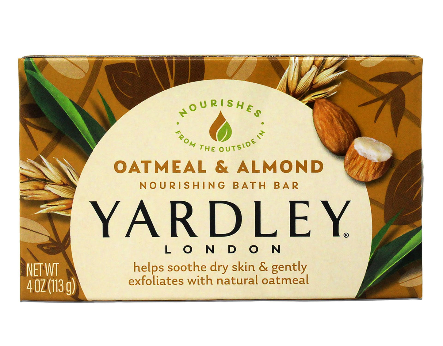 Yardley London Moisturizing Bath Bar, Oatmeal & Almond, 4.0 Oz, Pack Of 24