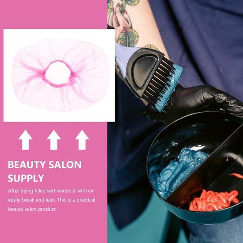 Baluue 300pcs Washbasin Bag Salon Bowl Liner Soaking Products Care Wash Basin Liners SPA Supplies for Salon Basin Wrapping Bag PE Elastic Mouth Bath Mat Pink, Basin Diameter within 9.84inch /25cm