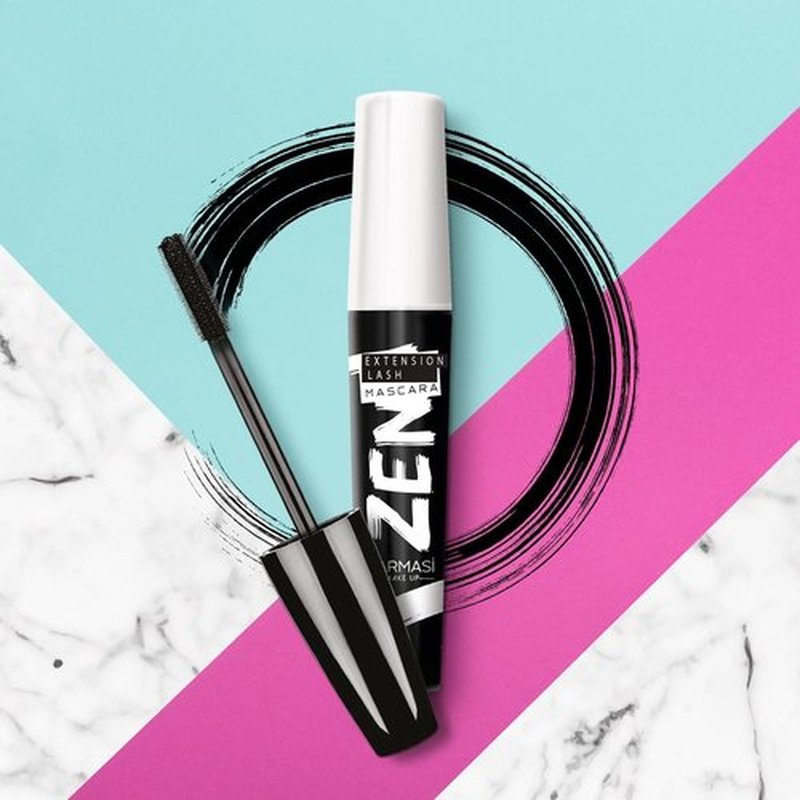 Farmasi Zen Extension Lash Mascara, Deep Black, Eyelash Volumizer with Smudge Free, No Clump, All Day Finish, Flake Resistant Makeup, Fuller Longer and Thicker Lashes, 8 mL (Double)
