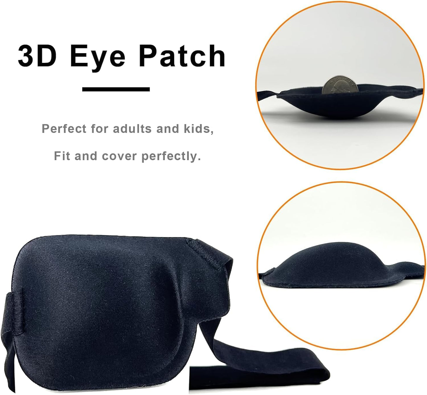 THSIREE 3D Eye Patch, Medical Eye Patches for Adults Kids, 3D Amblyopia Lazy Eye Patches for Right Eye