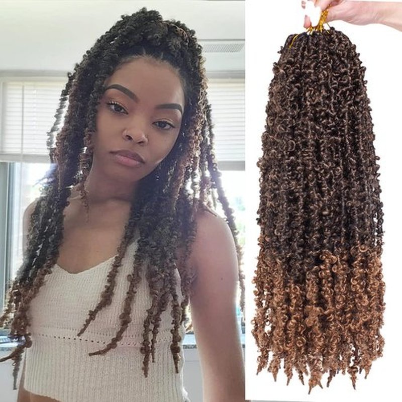 ZRQ 6 Packs Ombre Butterfly Locs Crochet Hair 20 Inch Messy Distressed Faux Locs, Handmade Pre-looped Soft Locs Crochet Locs For Women T27#