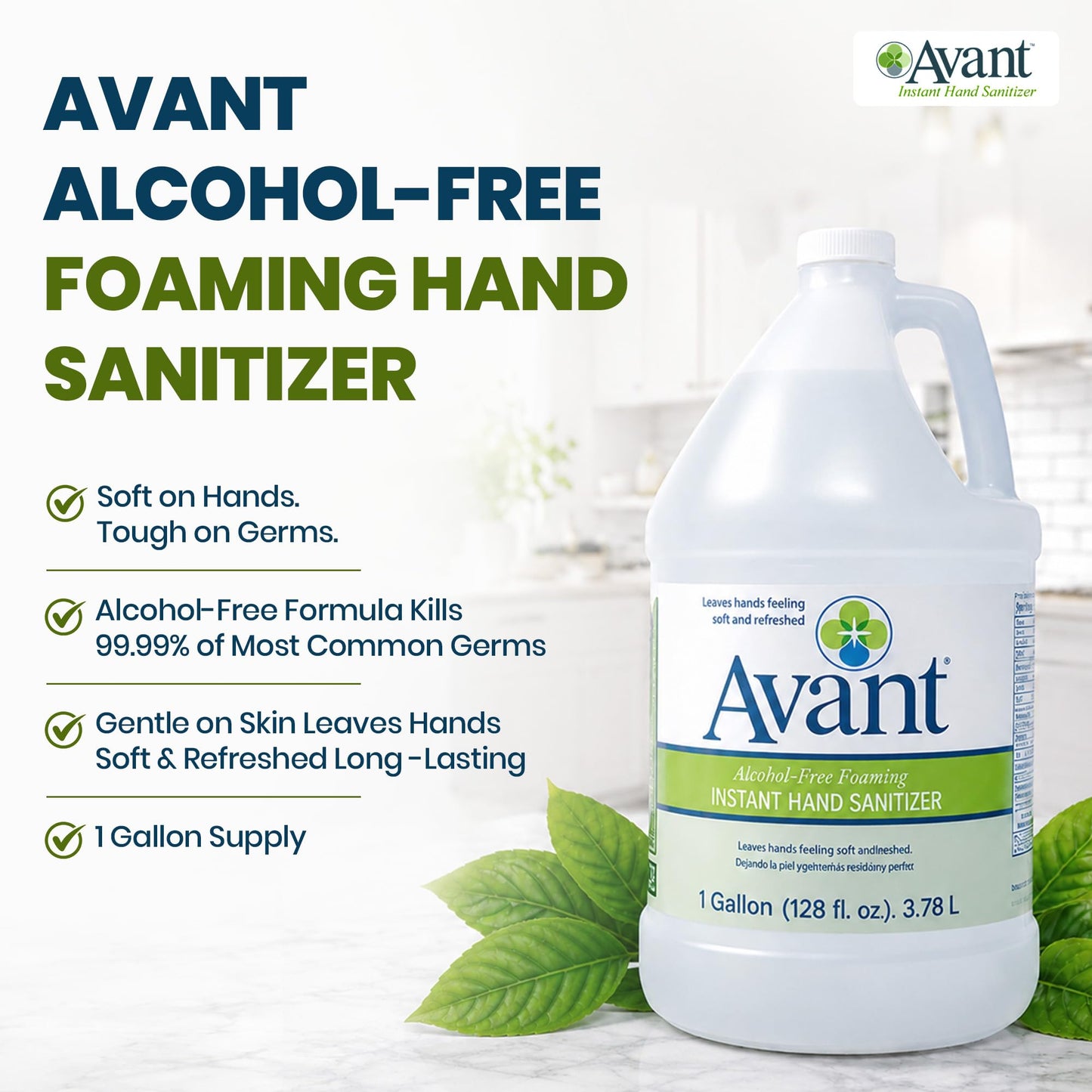Avant® Alcohol-Free Foaming Hand Sanitizer, 1 Gallon refill