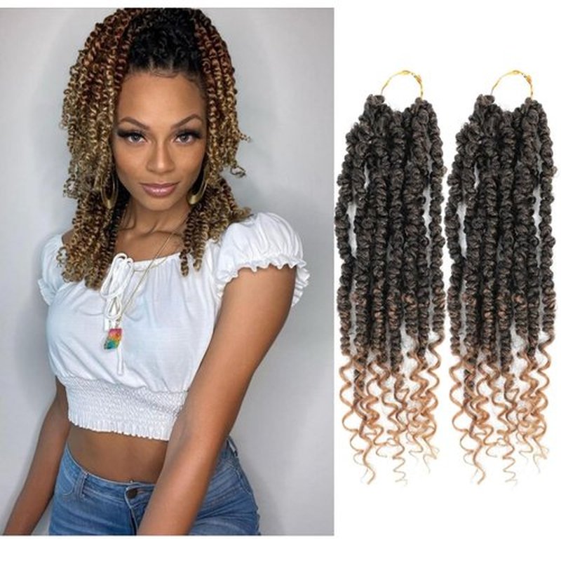 Passion Twist Crochet Hair,Passion Twist Hair 12 Inch,2 Packs Pretwisted Passion Twist Hair,Short Passion Twist Crochet Braids,Pre Looped Crochet Hair for Black Women(1B/27)