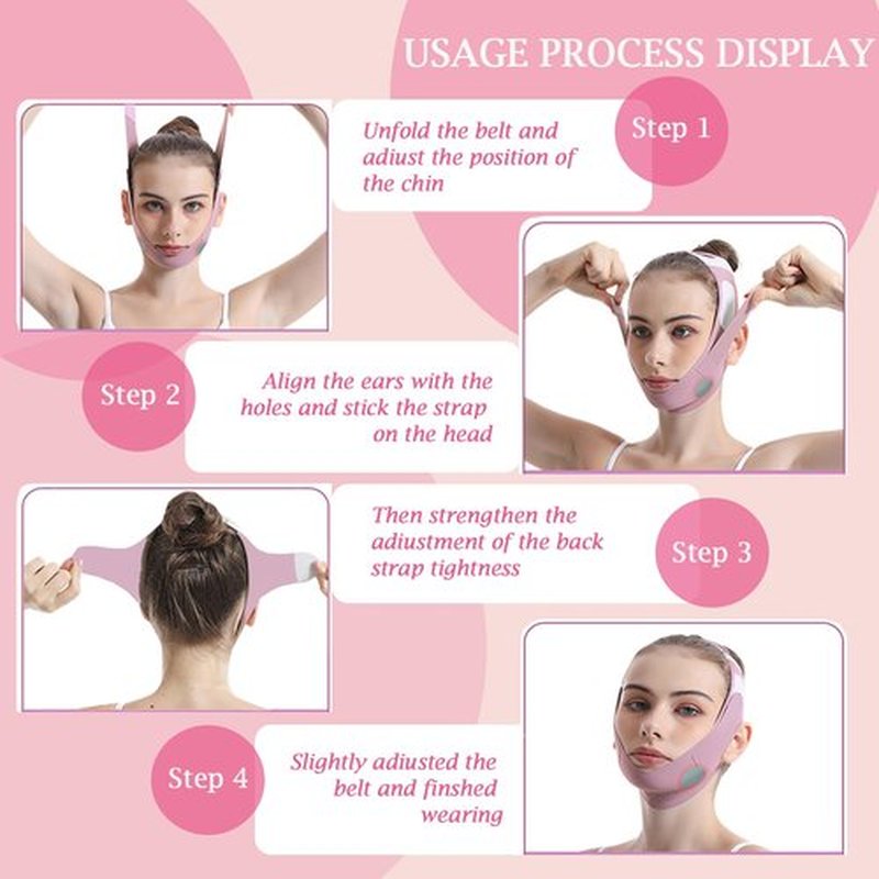FIKETLXU Graphene V-Line Lifting Mask for Women, Chin Up Mask V Shaped Face Mask（pinkish purple）