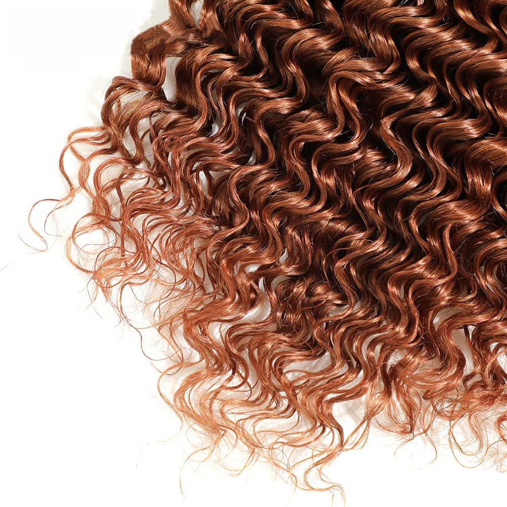 Light Brown Deep Wave Bundles Human Hair Color 30 Human Hair Bundles 28 Inch Brazilian Virgin Remy Hair 1 Bundle Color 30 Deep Wave Bundles Hair Extensions Brown Bundles