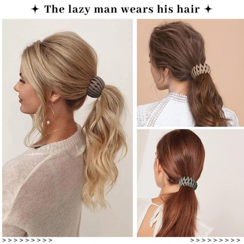 6Pcs Bird Nest Magic Hair Clips Hair Nest for Bun Strong Ponytail Holders for Women Girls (Dark, Large)