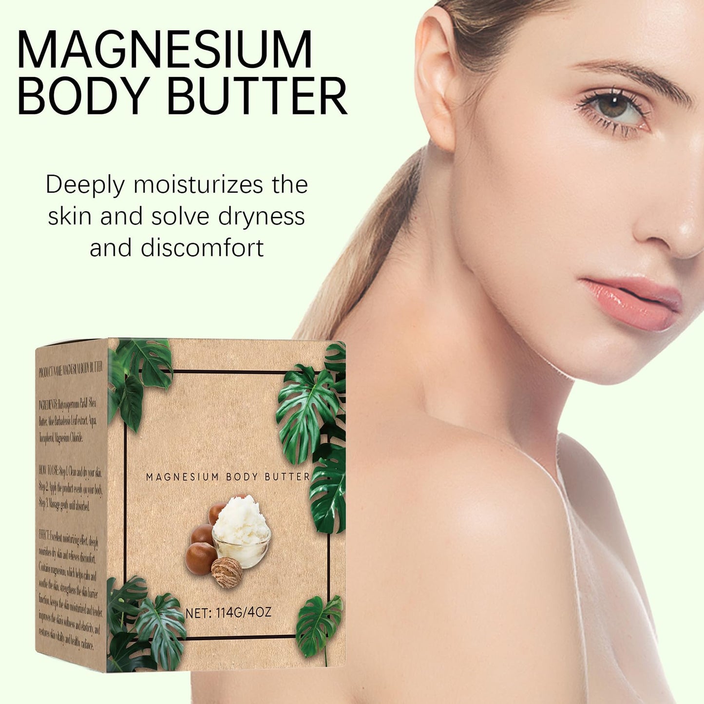 JeurLrok Mama-Bear Neuropathy Cream, Magnesium Body Butter, Magnesium Cream for Neuropathy, Deeply Moisturizes Skin, Keep Soft Smooth, Suitable for All Skin Types 2pcs