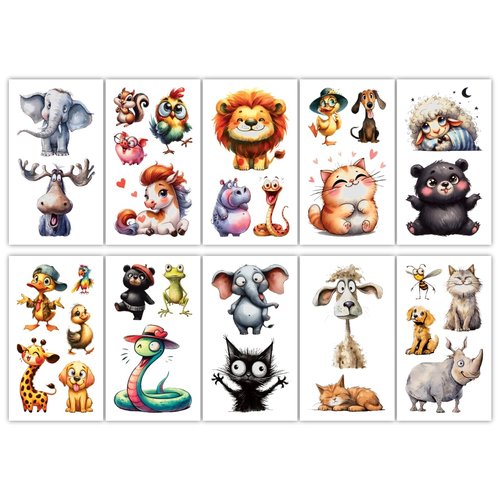 Temporary Tattoos for Kids Party Supplies - 30 Sheets Tattoos for Boys Birthday Party Favors Goodie Bag Fillers (Cute Animals)