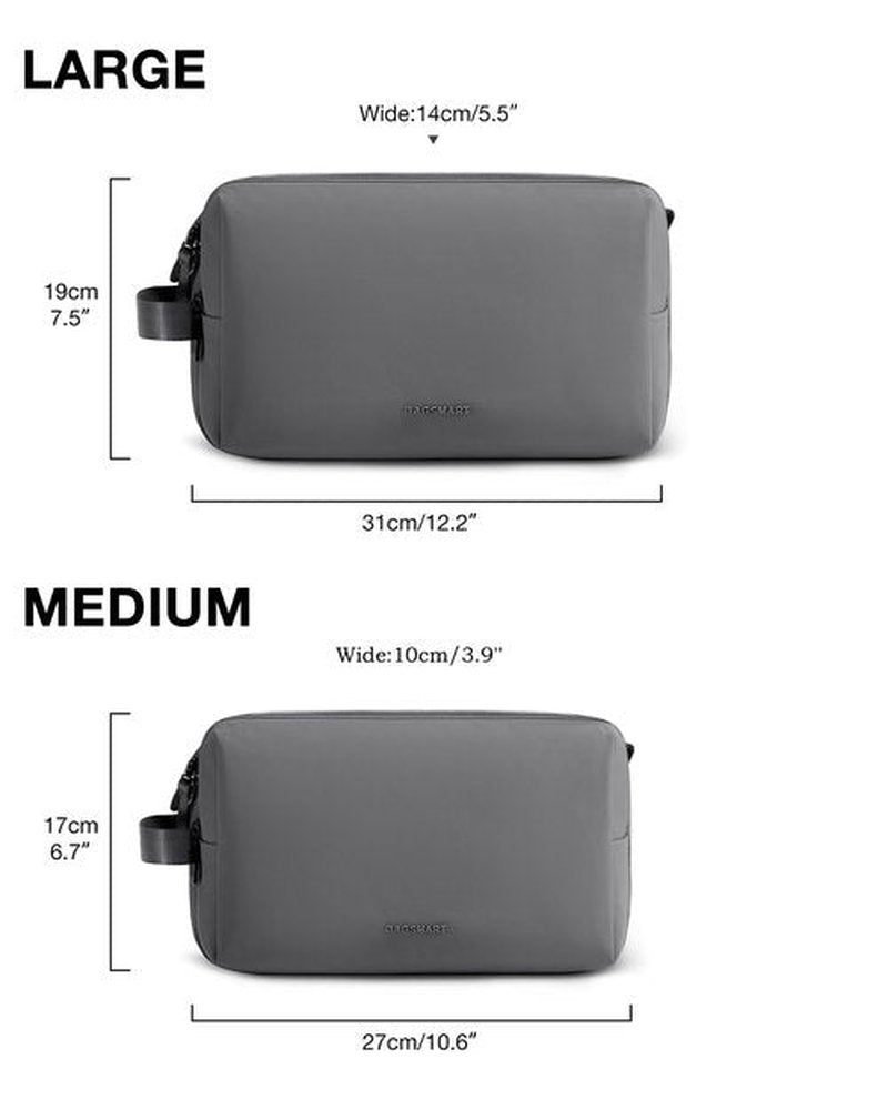 BAGSMART Toiletry Bag for Men, Travel Toiletry Organizer Dopp Kit Water-resistant Shaving Bag for Toiletries Accessories, Door Room Essentials,Grey-medium