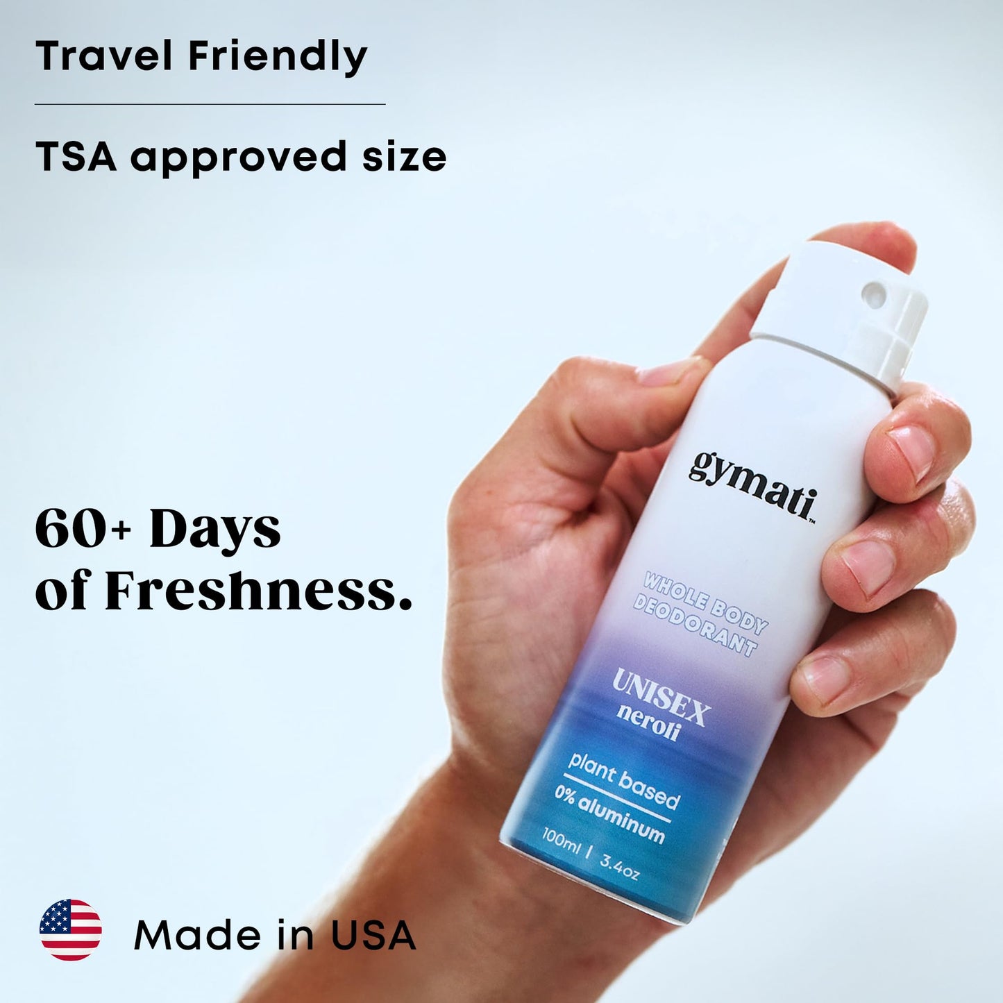 Gymati Natural Deodorant Body Spray – Aluminum-Free, Plant-Based Blend with Aloe & Zinc, Long-Lasting Odor Protection, Luxury-Inspired Scent for Men & Women
