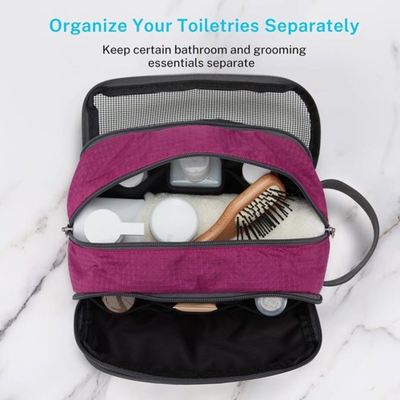 Gonex Travel Toiletry Bag Nylon, Cosmetic Makeup Bag for Women, Dopp Kit Shaving Bag Toiletry Organizer Purple