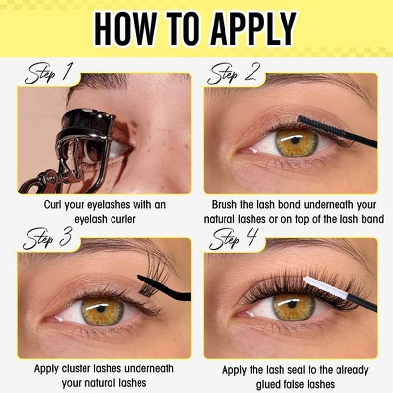 Lash Clusters Natural Left&Right Individual Lashes Cat Eye Eyelash Clusters D Curl Wispy DIY Lashes Extensions Cluster Eyealshes Extension (252Pcs,7-16MM)
