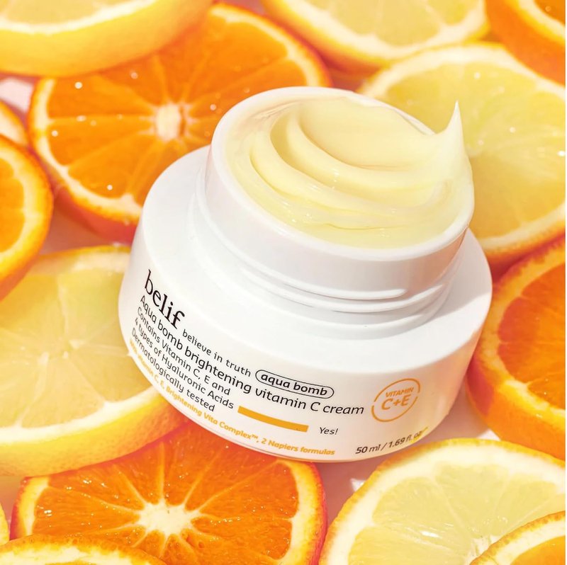 Belif Aqua Bomb Vitamin C Face Cream - Intense Hydration with Hyaluronic Acid & Vitamins | All Skin Types