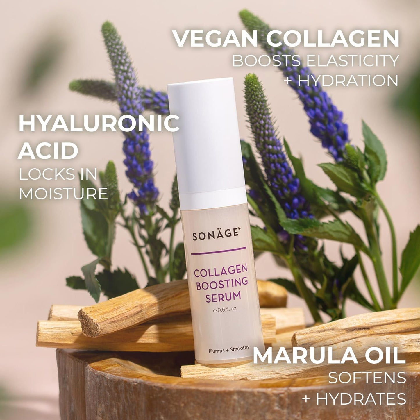 Sonage Collagen Boosting Serum | Vegan Anti-Aging Face Serum, 15ml