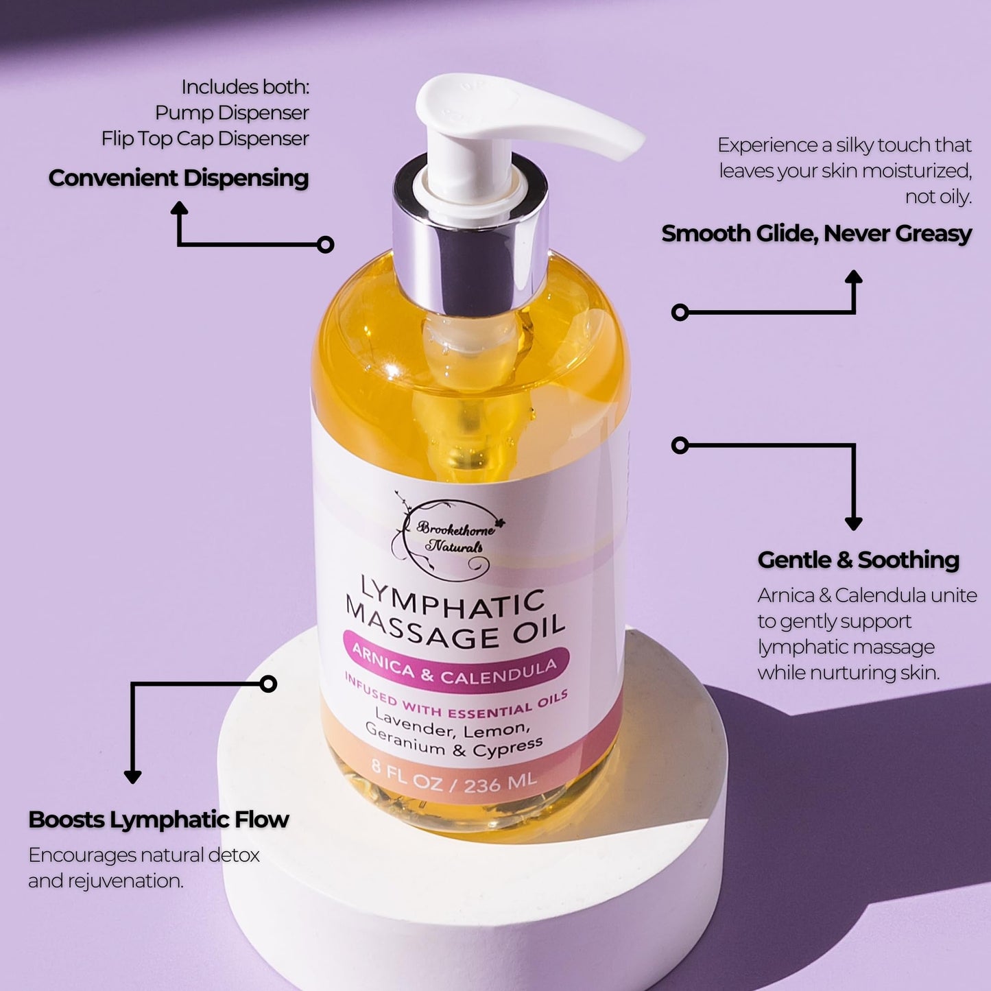 Lymphatic Massage Oil for Massage Therapy with Arnica & Lavender Oil