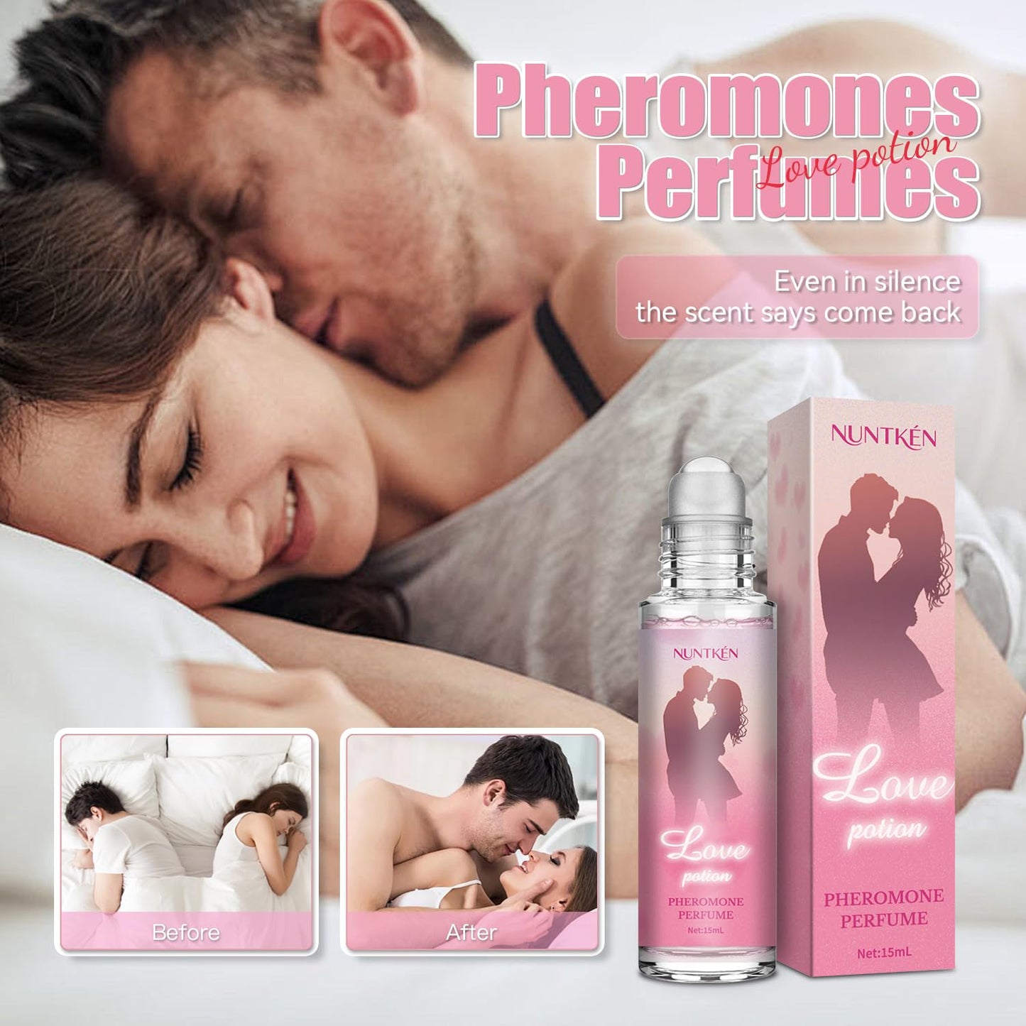 NUNTKEN Phero Perfume, Pheromones Perfumes for Women, Roll On Perfume Phero Oil, Long-lasting, Travel Size