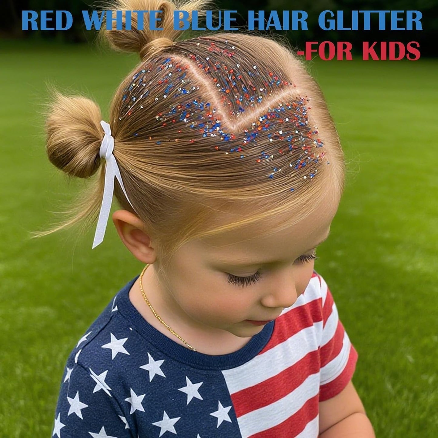 Red White and Blue Body Glitter, 4th of July Glitter Stick, Hair Glitter for Kids, 4th of July Outfits for Women, Self-Adhesive Face Glitter Makeup for Patriotic Independence Day and Veterans Day