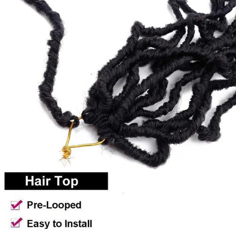 7 Packs 30 Inch Faux Locs Crochet Hair for Black Women Soft Locs Crochet Hair for Butterfly Locs Curly Wavy Goddess Locs Crochet Loc Hair (30 inch(pack of 7), 1B)
