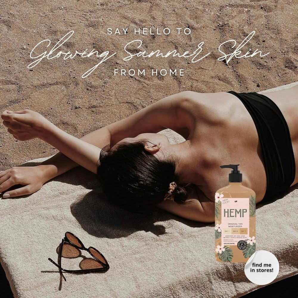 Hemp Golden Glow Bronzing Moisturizer with Skin Firming for Dry Skin, 18 fl oz (Pack Of 1)