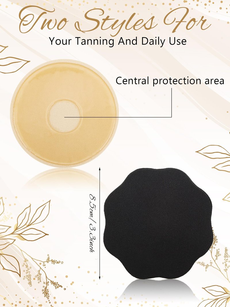 Croloose 4 Pairs Tanning Nipple Cover for Women Silicone Reusable Nipple Pasties Sticky Invisible Tanning Breast Nipple Pad Waterproof