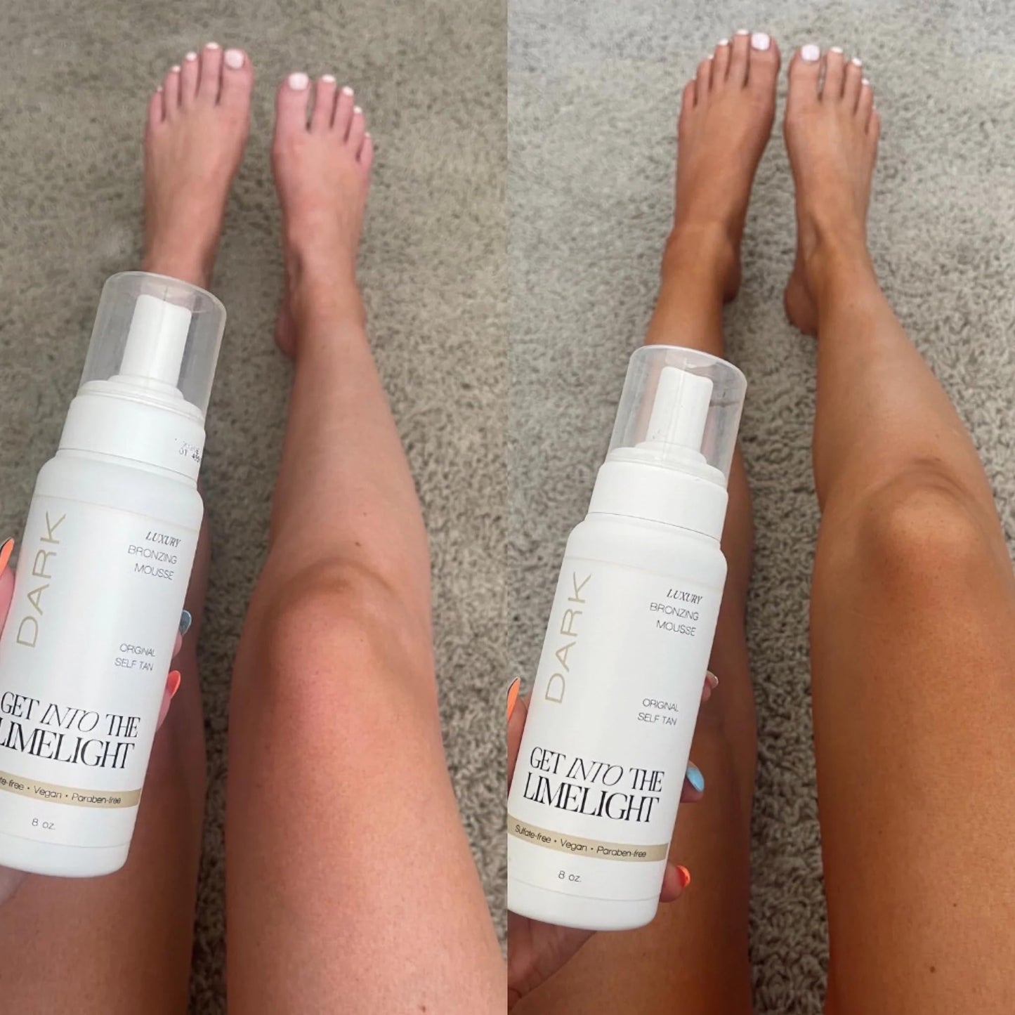 Get Into The Limelight Original, Dark Self Tanner, Sunless Tanning Mousse Develops in 8+ Hours, 8 oz.