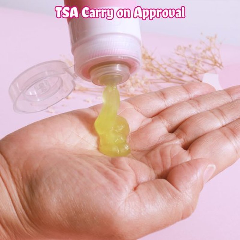 GLAMFIELDS TSA Approved Travel Bottles for Toiletries, 3oz Size Leak Proof Silicone Containers for Shampoo, Conditioner,Easy to Squeeze and Portable, Essentials for Traveling (4 Pack) Pink