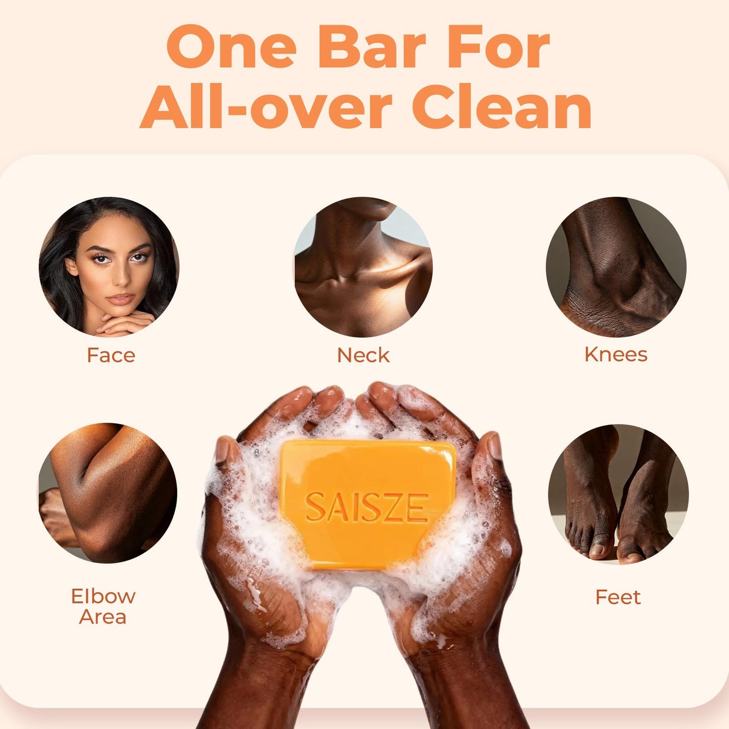 SAISZE Turmeric Soap, Kojic Acid Soap Bar, 4oz x 2 BARS, Kojic Acid and Turmeric Soap Dark Spots Remover for Face and Body, Brightening, Hyperpigmentation
