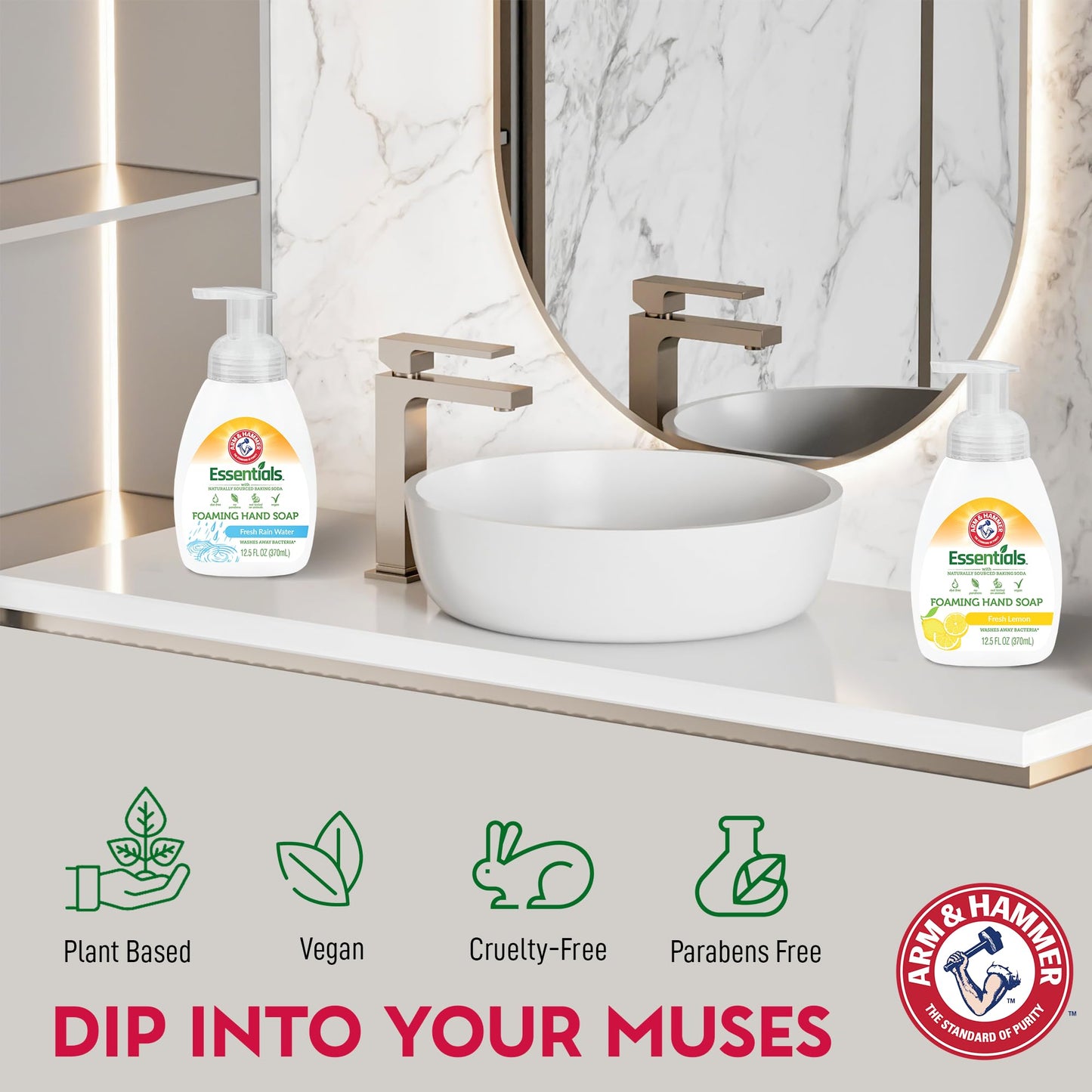 Arm & Hammer Foaming Hand Soap for Skin Cleaning - Cleanser with Lavender Vanilla Scent - Hand Soap Pump with Aloe Vera & Different Ingredients 12.5 Fl Oz (370mL)