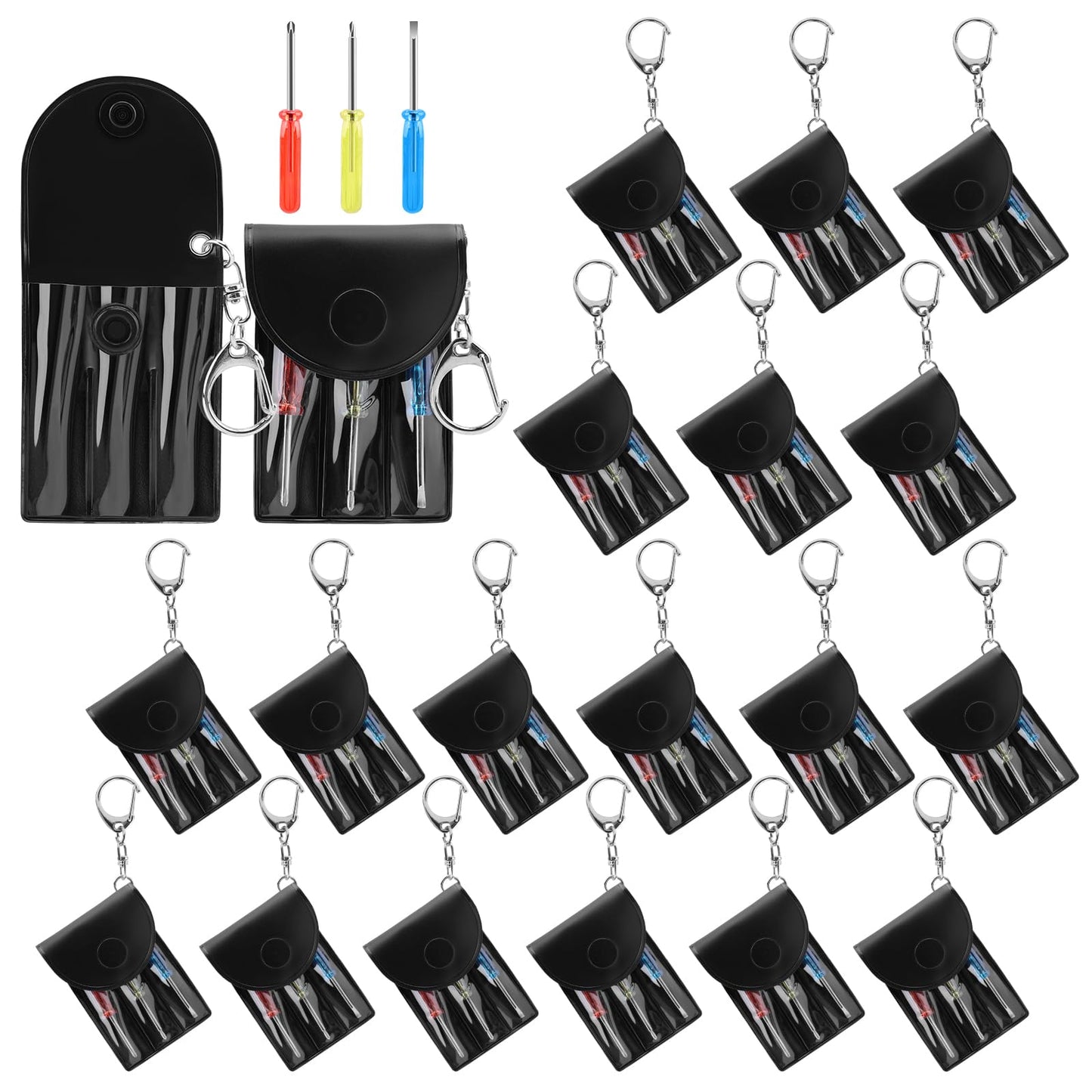 HOFASON Mini Screwdriver Keychain Set Bulk 20 Pcs, Small Bulk Gifts for Men Adults Teens, Stocking Stuffers, Party Favors Prizes for Adults Men, Mini Tools Gifts for Employee Coworkers