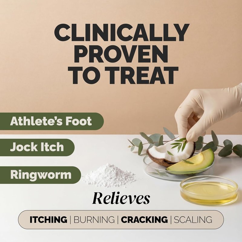 Antifungal Cream for Skin Fungus - Extra-Strength Treatment for Athletes Foot, Jock Itch & Ringworm | Tea Tree Oil Relief