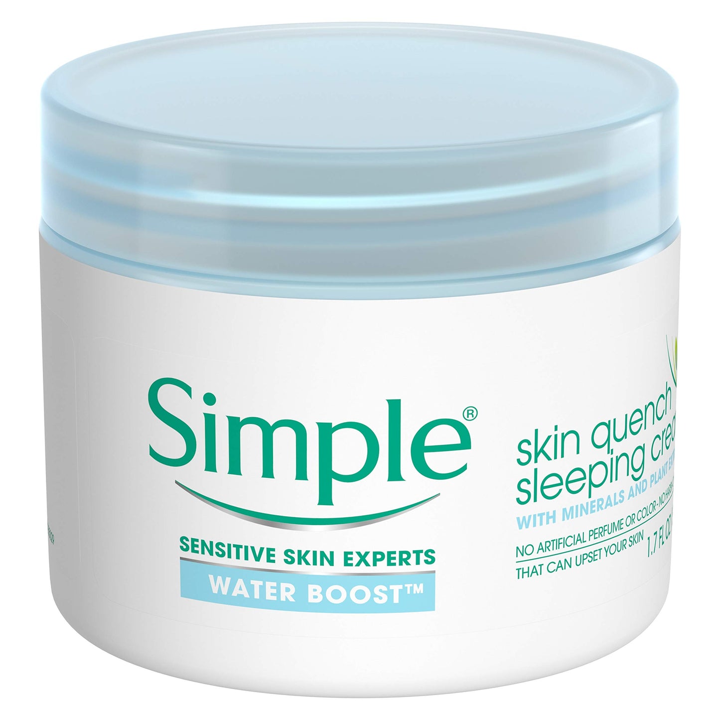 Simple Water Boost Skin Quench, Sleeping Cream, 1.7 Fl Oz (Pack of 1)