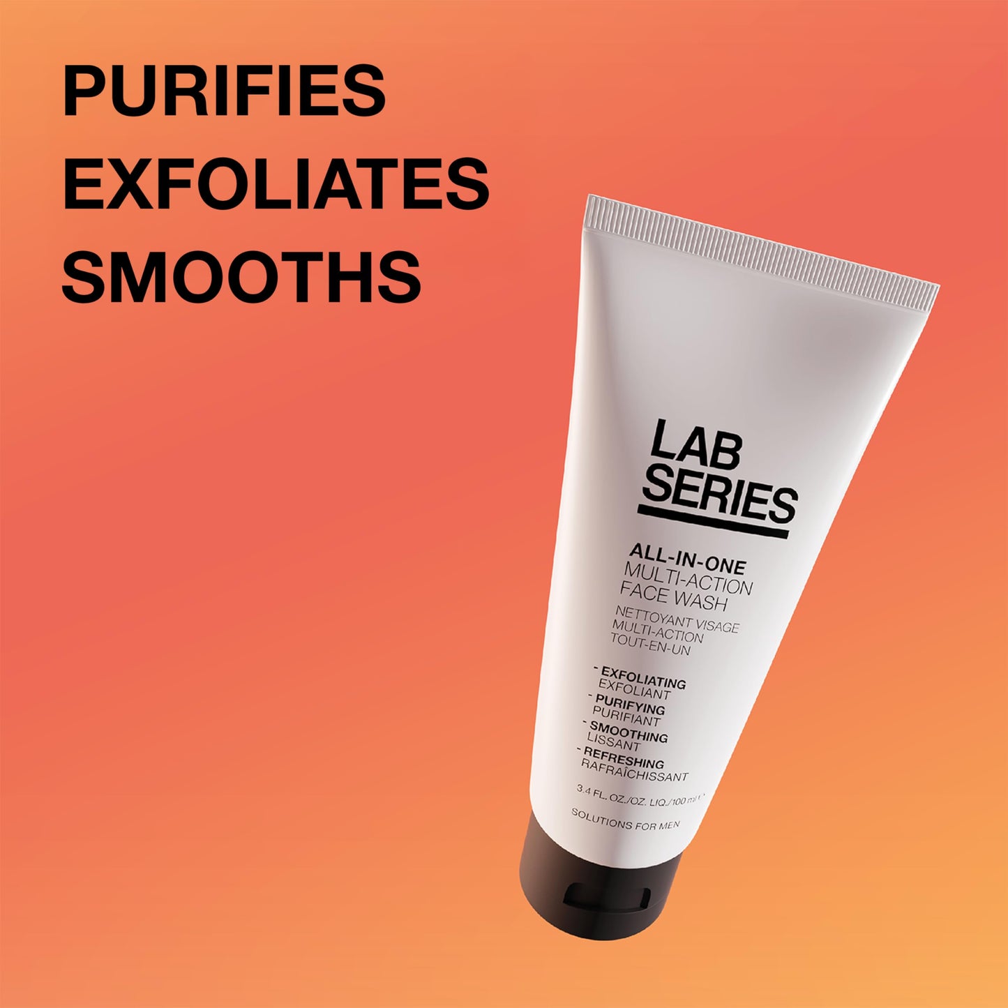 Lab Series Men's All-In-One Multi-Action Face Wash - Face Scrub - Cleanse and Purify Skin - Skin Care for Men, 3.4 Fl Oz